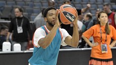 Chasson Randle z Realu Madrid na tréninku v bělehradské Štark Areně před... Chasson Randle z Realu Madrid na tréninku v bělehradské Štark Areně před...