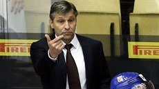 Český trenér Josef Jandač během čtvrtfinále MS 2018 proti USA. Český trenér Josef Jandač během čtvrtfinále MS 2018 proti USA.