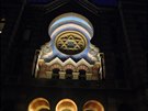 Krásně osvětlená synagoga v Jeruzalémské ulici. Krásně osvětlená synagoga v Jeruzalémské ulici.