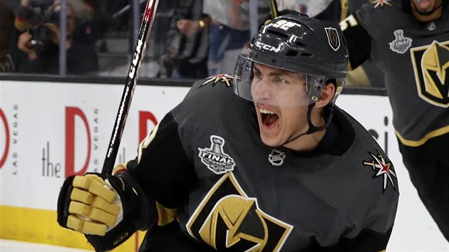 Tomáš Nosek z Vegas slaví svůj gól ve finále Stanley Cupu. Tomáš Nosek z Vegas slaví svůj gól ve finále Stanley Cupu.