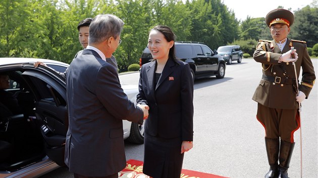 Setkn pedstavitel korejskch zemch se zastnila i sestra severokorejskho vdce Kim Jo-ong. (26. kvtna 2018)