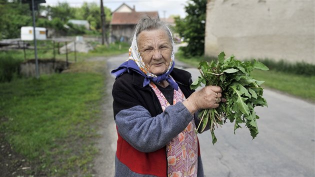 Jednou z poslednch pamtnic romsk osady v Bohusoudov je osmaosmdestilet Marie Bnovanov.