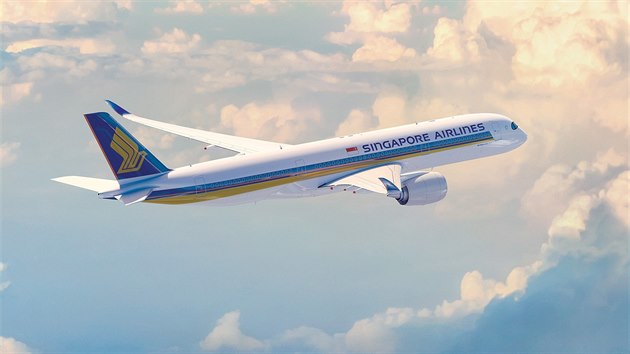 Dopravn letadlo Airbus A350-900, kter spolenost Singapore Airlines nasazuje na dlouh lety.