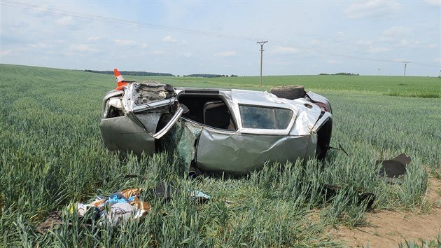 Osobn auto vyltlo u eretic na Jinsku ze zatky (30.5.2018).