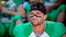 Americký wide receiver Luke Wildung v novém dresu brněnských Alligators. Americký wide receiver Luke Wildung v novém dresu brněnských Alligators.