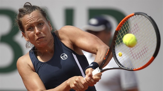 Barbora Strcov na Roland Garros ve Francii.