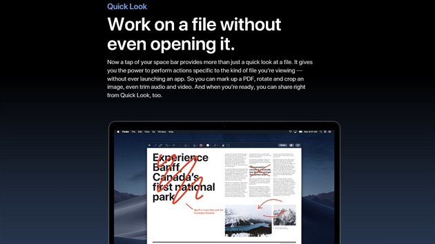 McOS Mojave umon pracovat s dokumenty v rychlm nhledu.