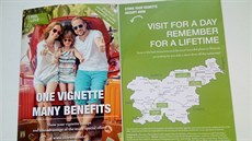 Slovinsko láká turisty na slevy k dálniní známce. Propaganí leták tvoí i...