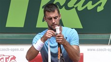 Laslo Djere během semifinále turnaje v Prostějově Laslo Djere během semifinále turnaje v Prostějově