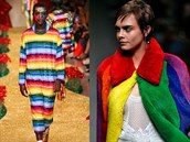 Duhové modely z přehlídek Ashish a Burberry Duhové modely z přehlídek Ashish a Burberry