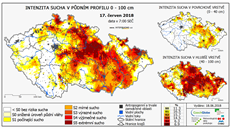 Intenzita sucha 17. června 2018 Intenzita sucha 17. června 2018