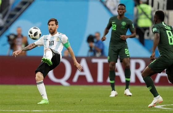 Argentinský kapitán Lionel Messi v akci bhem utkání svtového ampionátu s...