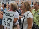 Protestn mtink v Roudnici nad Labem. (21. ervna 2018)