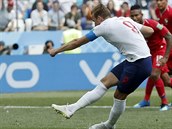 Harry Kane z Anglie zahrv v utkn s Panamou pokutov kop.