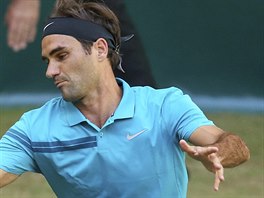 vcarsk tenista Roger Federer na turnaji v Halle.