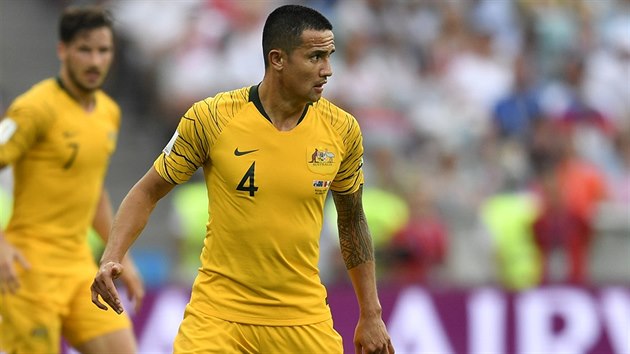 NRODN HRDINA. Legendrn Tim Cahill nastoupil za Austrlii na tvrtm mistrovstv svta.