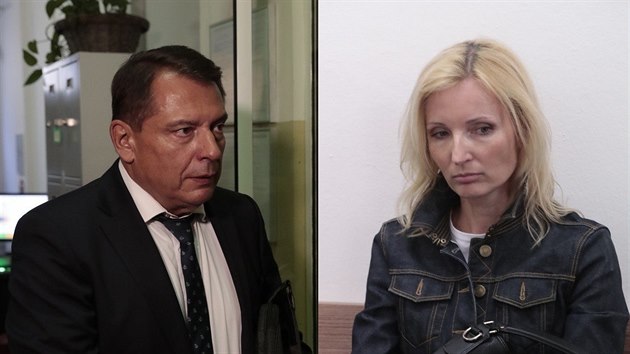 Jií Paroubek a Petra Paroubková u soudu (Praha, 18. dubna 2018)