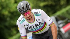 Slovák Peter Sagan na trati mistrovství eska a Slovenska v Plzni