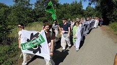 Aktivisté vnikli do dolu Bílina na Mostecku (30. 6. 2018).