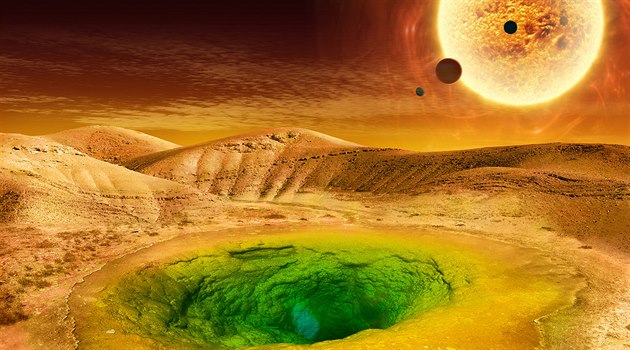 Jak by mohl vypadat život na jiné planetě v představách umělce. Jak by mohl vypadat život na jiné planetě v představách umělce.
