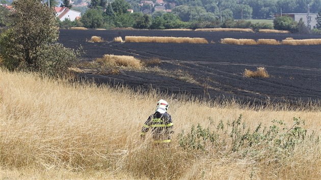 Hasii ve stedu bojovali s rozshlm porem u kolejit mezi stm nad Labem a Lovosicemi (4. ervence 2018).