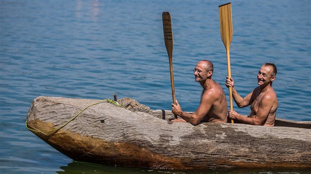 Jaroslav tpn a Ji Miler z expedice Monoxylon III na Rozkoi u esk Skalice (5.7.2018).