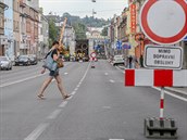 Opravy Budějovické ulice v Táboře (červenec 2018). Opravy Budějovické ulice v Táboře (červenec 2018).