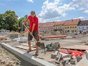 Rekonstrukce náměstí Republiky v Soběslavi (červenec 2018). Rekonstrukce náměstí Republiky v Soběslavi (červenec 2018).