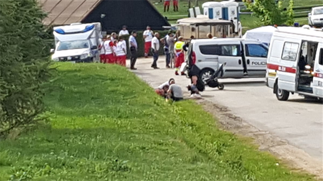 V zbavnm arelu iklv mln zemel ptilet chlapec pod koly vlku (14. 7. 2018).