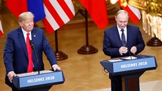 Americký a ruský prezident Donald Trump (vlevo) a Vladimir Putin na tiskové... Americký a ruský prezident Donald Trump (vlevo) a Vladimir Putin na tiskové...