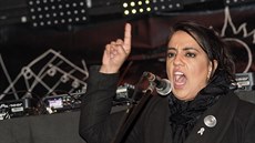 Naz Shahová na demonstraci proti americkému prezidentovi Donaldu Trumpovi v... Naz Shahová na demonstraci proti americkému prezidentovi Donaldu Trumpovi v...
