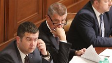 Premiér Andrej Babiš a ministr vnitra Jan Hamáček před středečním jednáním... Premiér Andrej Babiš a ministr vnitra Jan Hamáček před středečním jednáním...
