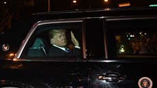 Donald Trump ve svém prezidentském voze Donald Trump ve svém prezidentském voze