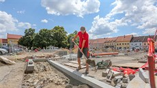 Rekonstrukce náměstí Republiky v Soběslavi (červenec 2018). Rekonstrukce náměstí Republiky v Soběslavi (červenec 2018).