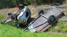 Dopravní nehoda na Plzeňsku. Řidička pravděpodobně nepřizpůsobila rychlost... Dopravní nehoda na Plzeňsku. Řidička pravděpodobně nepřizpůsobila rychlost...
