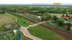Rizikový železniční přejezd v současnosti. Rizikový železniční přejezd v současnosti.
