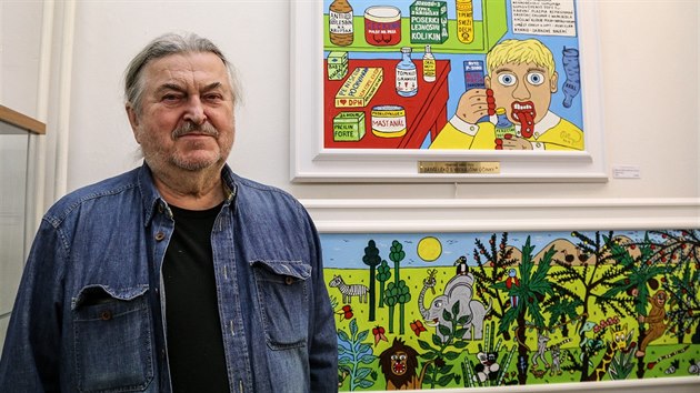František Ringo Čech v ostravské galerii Chagall. František Ringo Čech v ostravské galerii Chagall.
