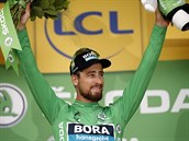 Slovensk cyklista Peter Sagan v zelenm trikotu na Tour de France.