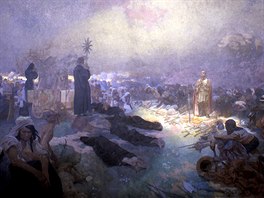 Alfons Mucha: Po bitv na Vítkov (1420), (1923, vajená tempera, olej, plátno,...