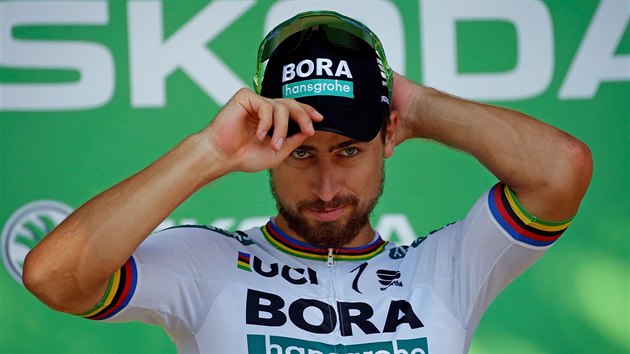 Slovk Peter Sagan se chyst post v karie oblknout do zelenho trikotu pro nejlepho sprintera Tour de France.