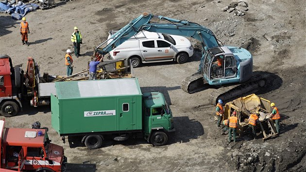 Vyproovn zcenho jebu z doln ndre elektrrny Dlouh strn. (24. ervence 2018)