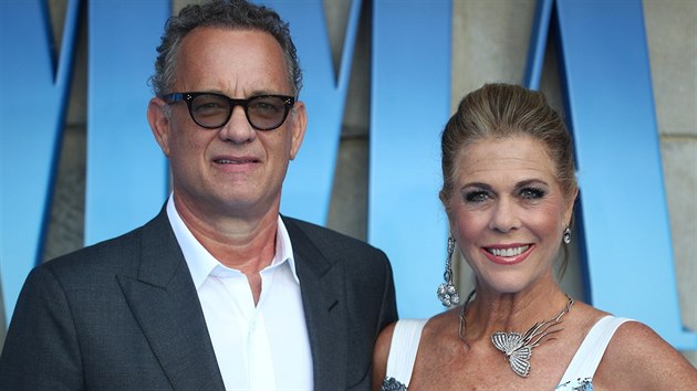 Tom Hanks a jeho manelka Rita Wilsonov na premie filmu Mamma Mia! Here We Go Again (Londn, 16. ervence 2018)