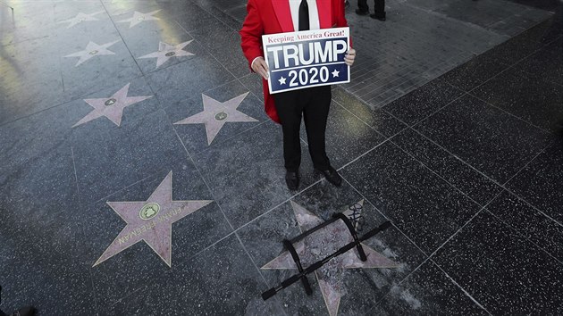 Pokozen hvzda Donalda Trumpa na hollywoodskm chodnku slvy (Los Angeles, 25. ervence 2018)