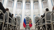 Ruský prezident Vladimir Putin přijal v Kremlu národní fotbalový tým (28.... Ruský prezident Vladimir Putin přijal v Kremlu národní fotbalový tým (28....