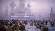 Alfons Mucha: Zruení nevolnictví na Rusi (1861), (1914, vajená tempera, olej,...