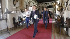 Premiér Andrej Babiš na návštěvě státního zámku v Telči. Premiér Andrej Babiš na návštěvě státního zámku v Telči.