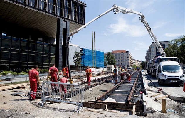 Praha, 7.8.2018, doprava, tramvaj, koleje, Národní muzeum, Václavské námstí,...