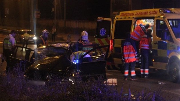 Nehoda z 3. z 2016, kdy Karel S. boural v centru Plzn ve vozidle BMW.
