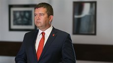 Ministr vnitra Jan Hamáček na tiskovém briefingu po příletu z Damašku, kde ČR... Ministr vnitra Jan Hamáček na tiskovém briefingu po příletu z Damašku, kde ČR...
