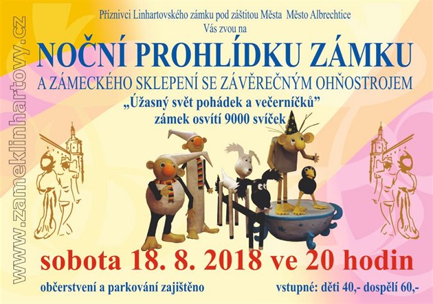 Noní prohlídka na zámku v Linhartovech 2018